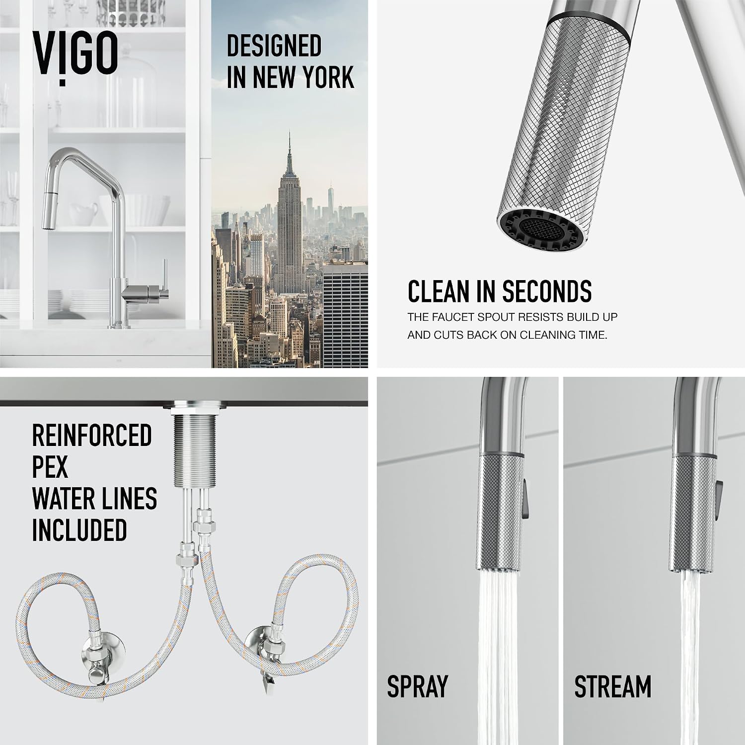 VIGO Utopia 15'' H Single Handle Pull-Down Sprayer Kitchen Bar Faucet in Chrome-VG02038CH