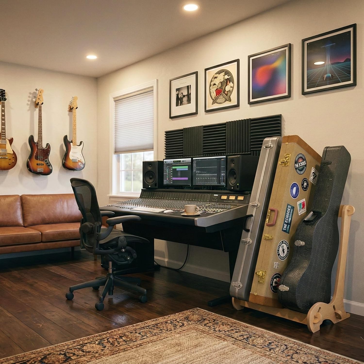 A&S Crafted Products Guitar Case Rack for 3 Acoustics or Electrics | The VersaRack | Solid Wood Stand | Made in U.S.A.