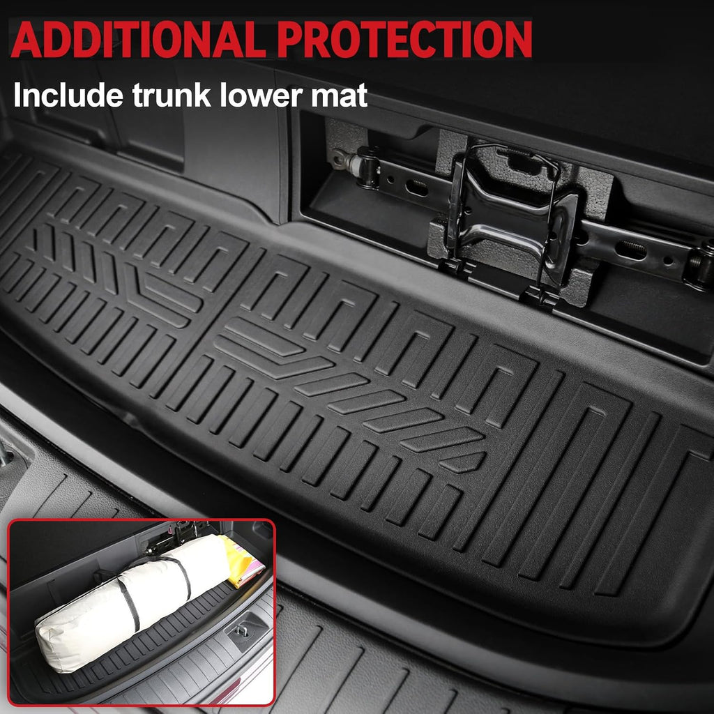 GALVAGNIATE Floor Mats for Hyundai Palisade 2020-2025, All Weather Floor Mats Trunk Cargo Liner with Backrest Protectors Accessories, Full Coverage Set (Fit 7/8 Seats)
