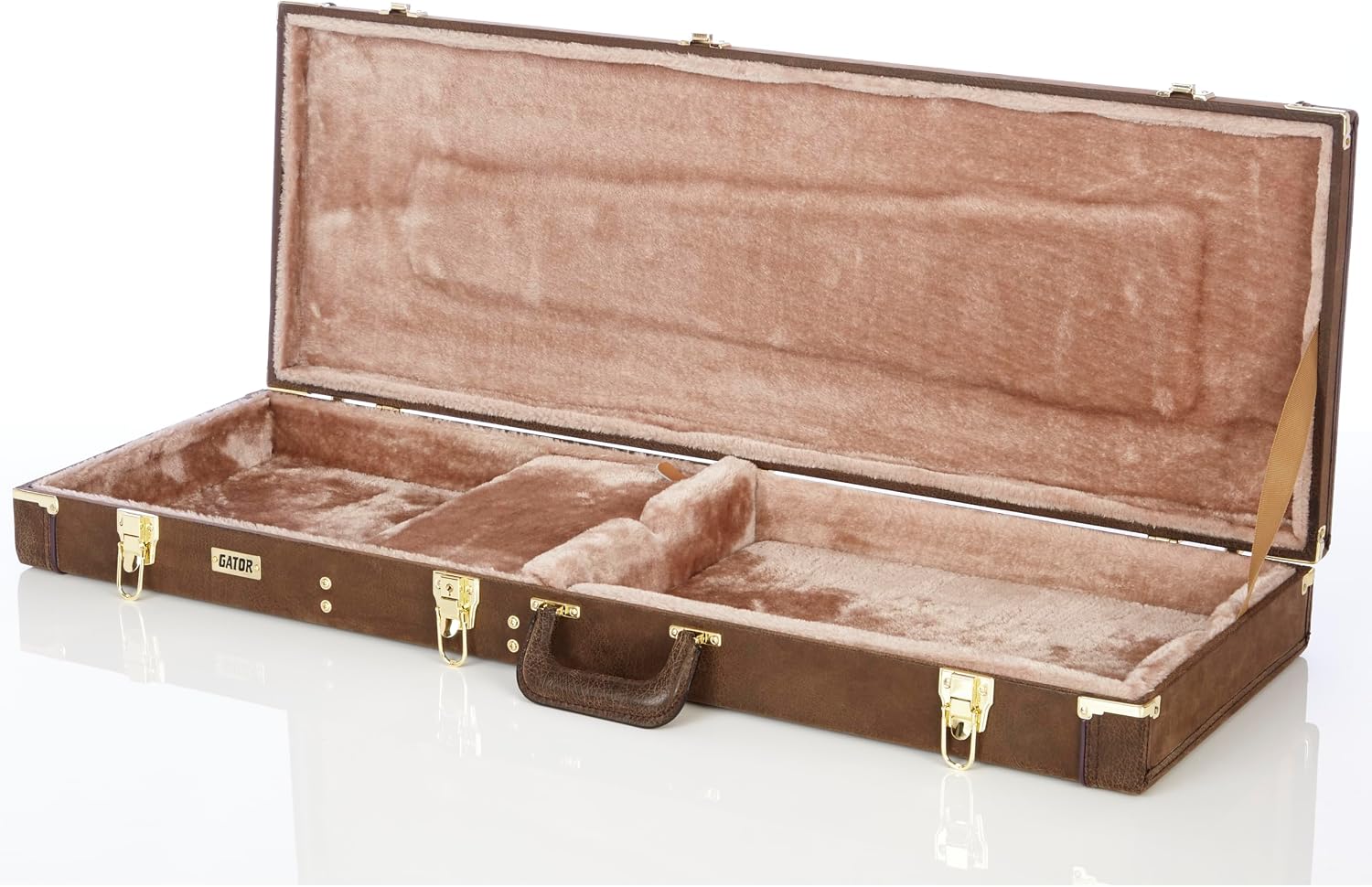 Gator Cases Deluxe Wood Case for Electric Guitars, Vintage Brown Exterior (GW-ELEC-VIN)