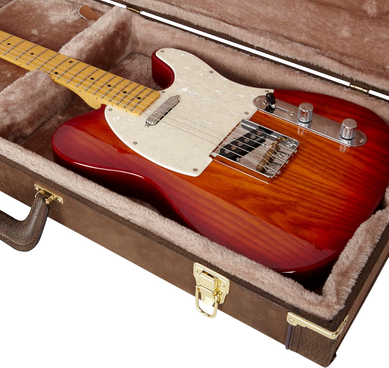 Gator Cases Deluxe Wood Case for Electric Guitars, Vintage Brown Exterior (GW-ELEC-VIN)