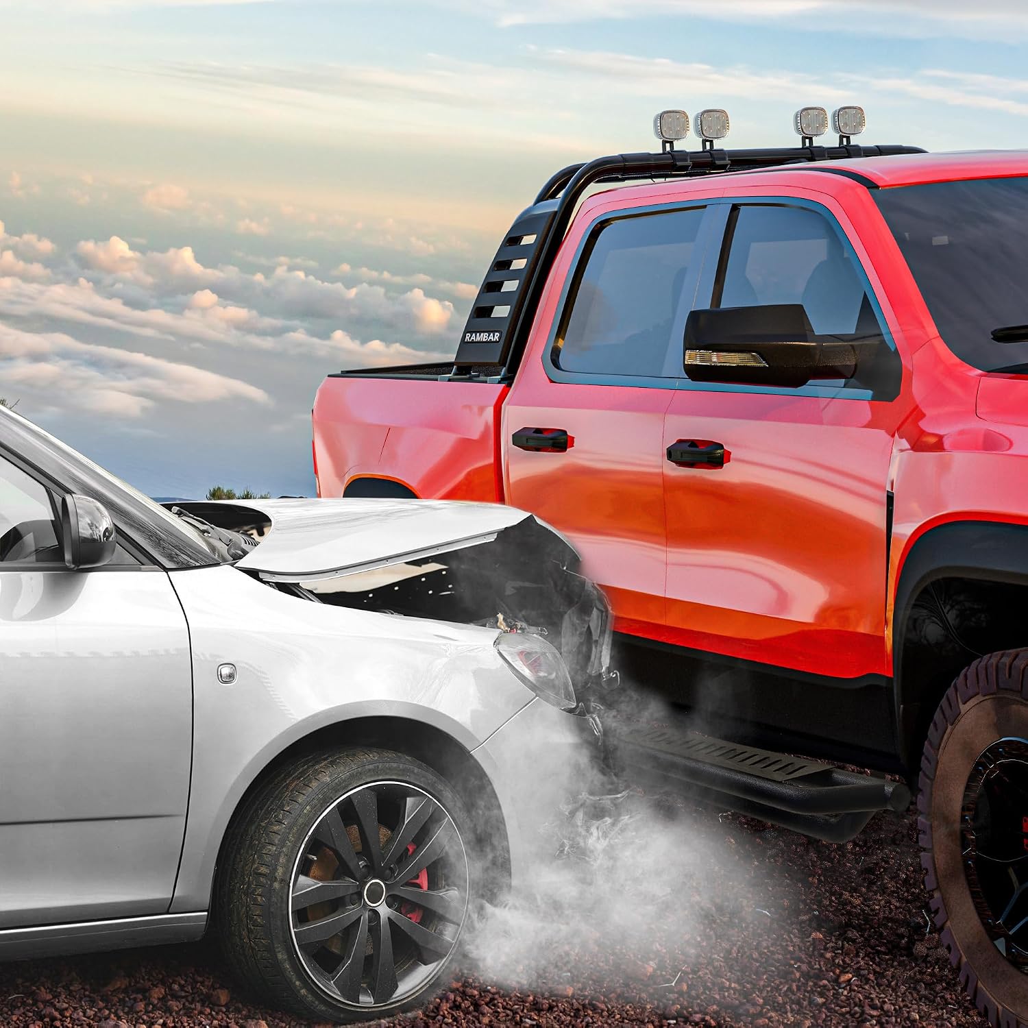 YITAMOTOR Running Boards Compatible with 2019-2026 Chevrolet Silverado/GMC Sierra 1500 Crew Cab, 2020-2026 2500HD 3500HD Crew Cab, Black Side Steps Rails Steel Nerf Bars (Excl. 2019 LD/Limited)