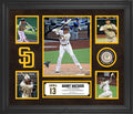 Manny Machado San Diego Padres Framed 5-Photo Collage with Piece of Game-Used Baseball - MLB Game Used Baseball Collages