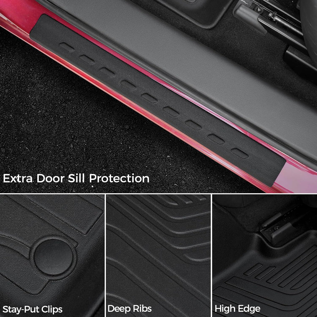 Floor Mats for Mazda CX-30 2020-2026, All Weather Floor Mats Trunk Cargo Liner with Backrest Protectors and Door Sill Guards Accessories, Full Coverage Set