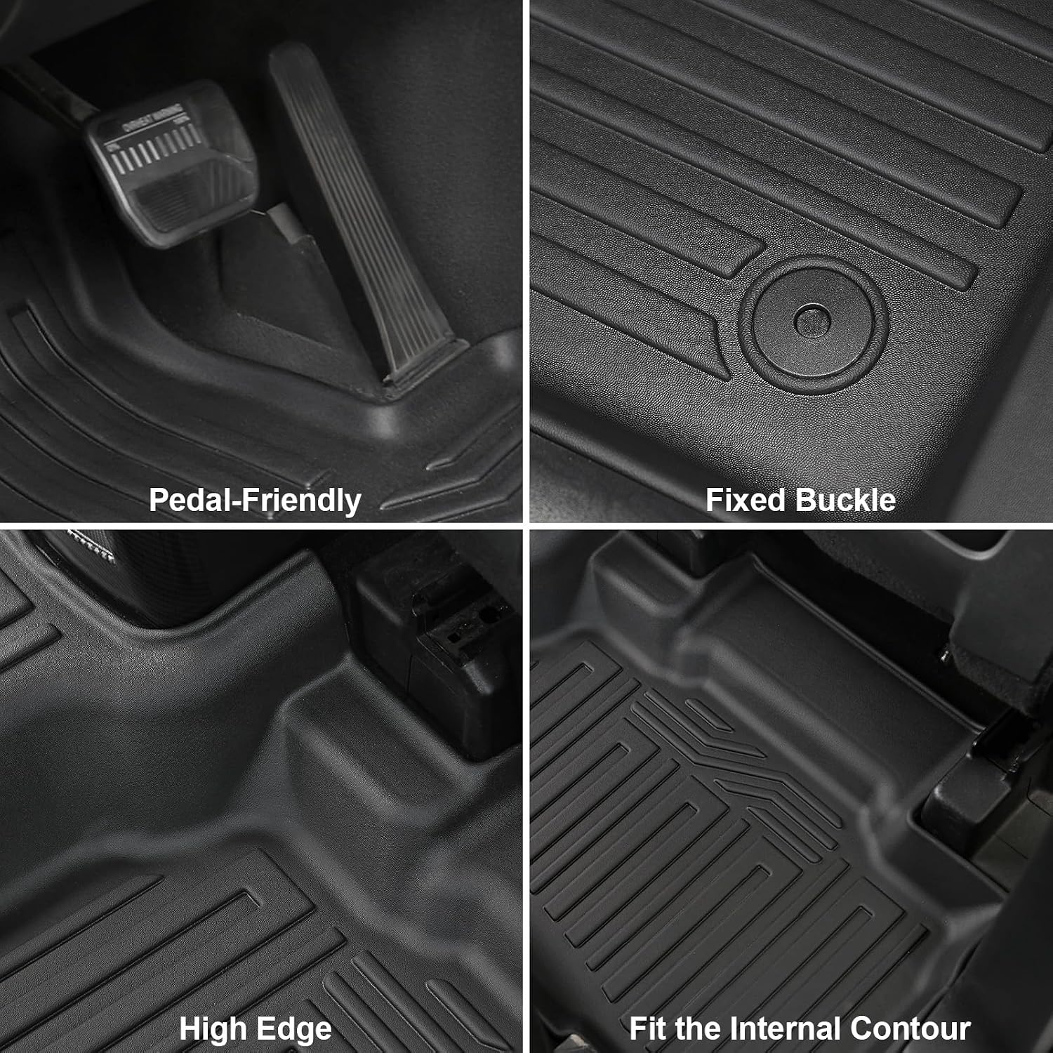 Floor Mats for Ford Explorer 2020-2026, All Weather Floor Mats Trunk Cargo Liner with Backrest Protectors Accessories, Full Coverage Set (Fit 6 Seats)