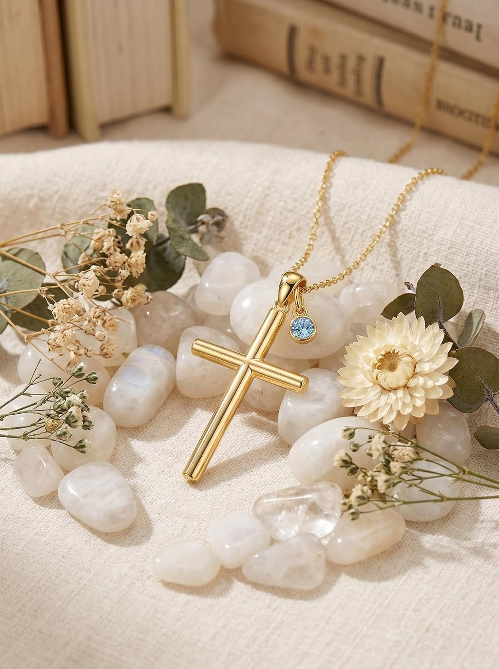 18K Gold Cross Pendant for Women Gold Cross Necklace 18K Gold Jewelry Religious Gift