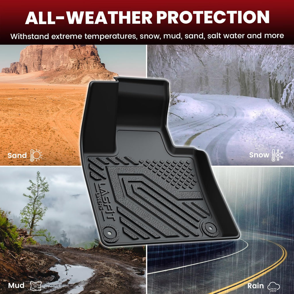 LASFIT Floor Mats & Cargo Mat & Backrest Mats for Volvo XC90 2016-2026 (Only for 7 Seats &T8 PHEV) All Weather TPE Mats Custom Fit Floor Liner for XC90 1st&2nd&3rd Row Car Mats & Cargo Liner, Black
