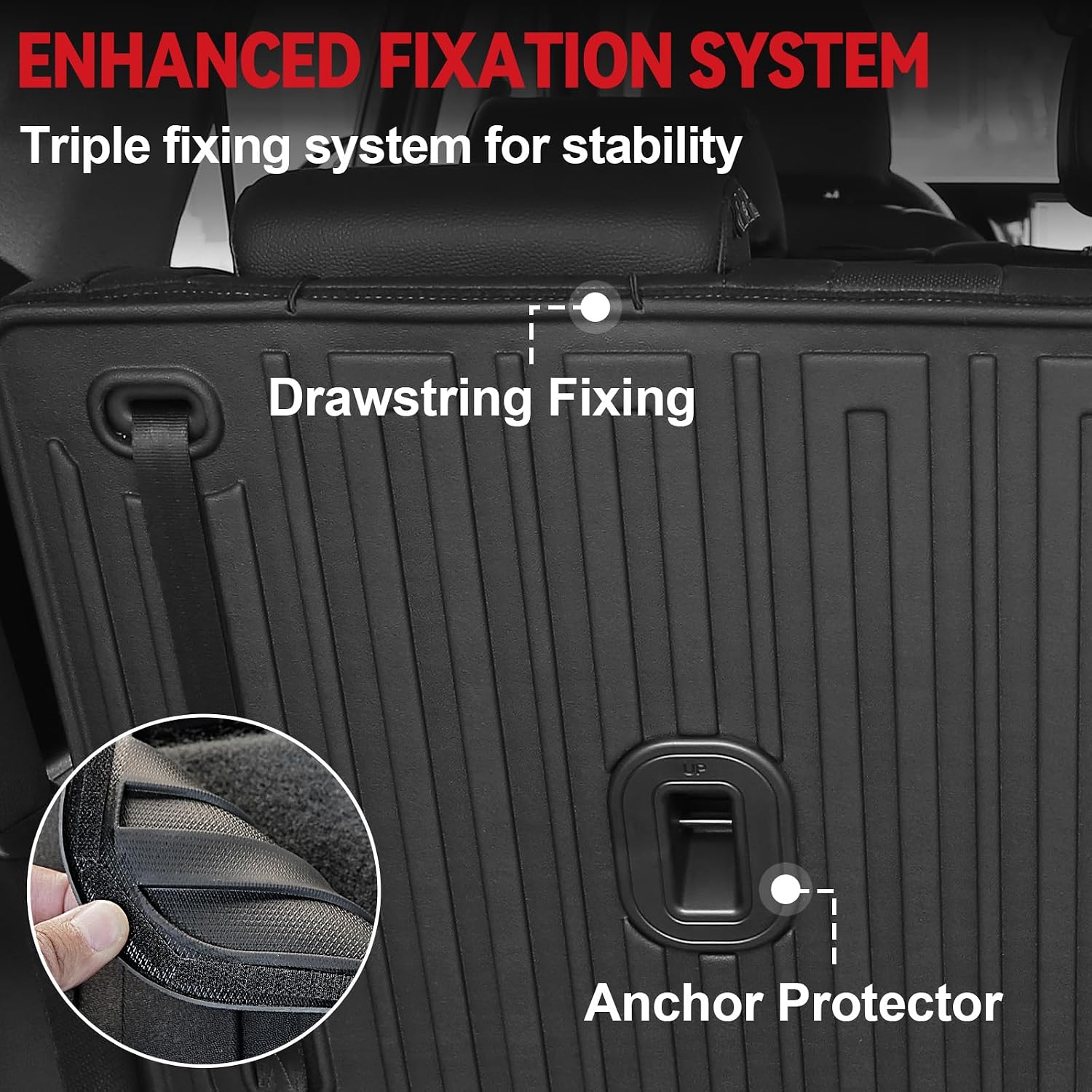 GALVAGNIATE Floor Mats for Hyundai Palisade 2020-2025, All Weather Floor Mats Trunk Cargo Liner with Backrest Protectors Accessories, Full Coverage Set (Fit 7/8 Seats)