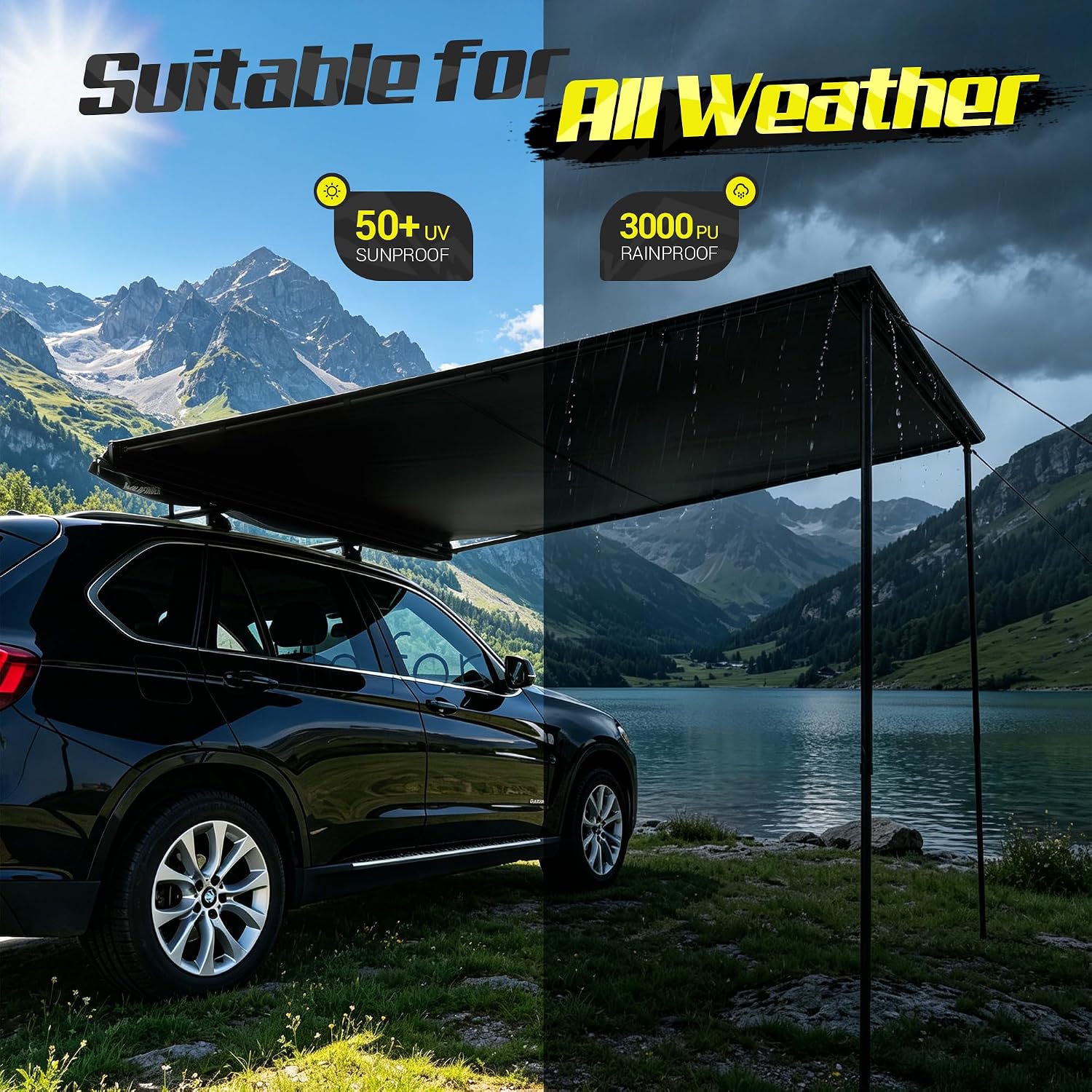WildFinder Rooftop Tent Hard Shell Roof Top Tent Hardshell Suitable for Jeep SUV Truck Van,Camping Car Roof for 2-3 Person