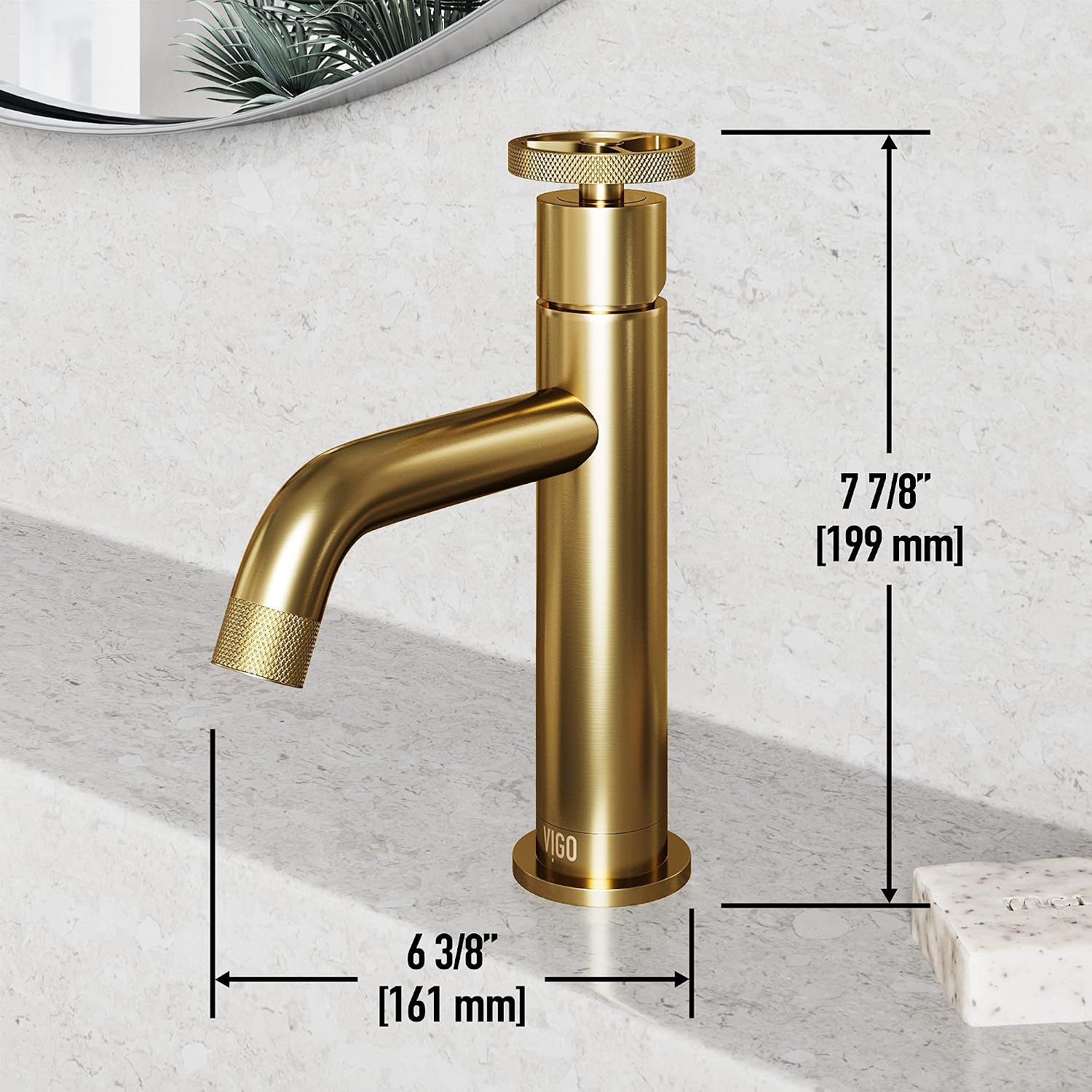 VIGO Cass 8'' H Single Handle Single-Hole Bathroom Faucet in Matte Brushed Gold-VG01046MG