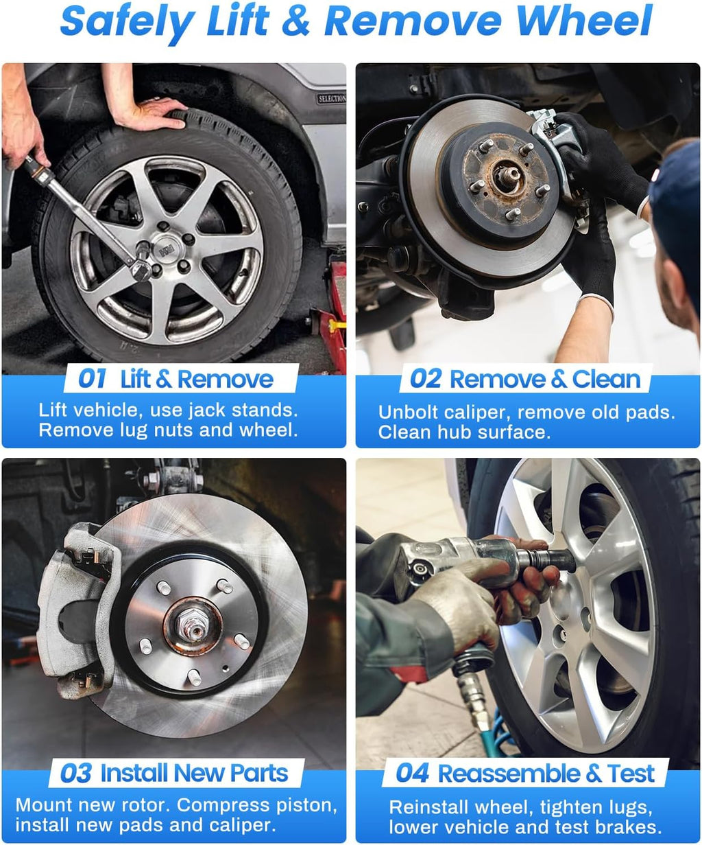 Anpulsero Brake Pads And Rotors Kit Front Compatible with 2000-2004 Nissan Xterra, 03-04 Frontier, Automotive Replacement Brake Kits Geomet 31158 D830-7703 Drilled And Slotted Rotors 283.1mm(11.1in)