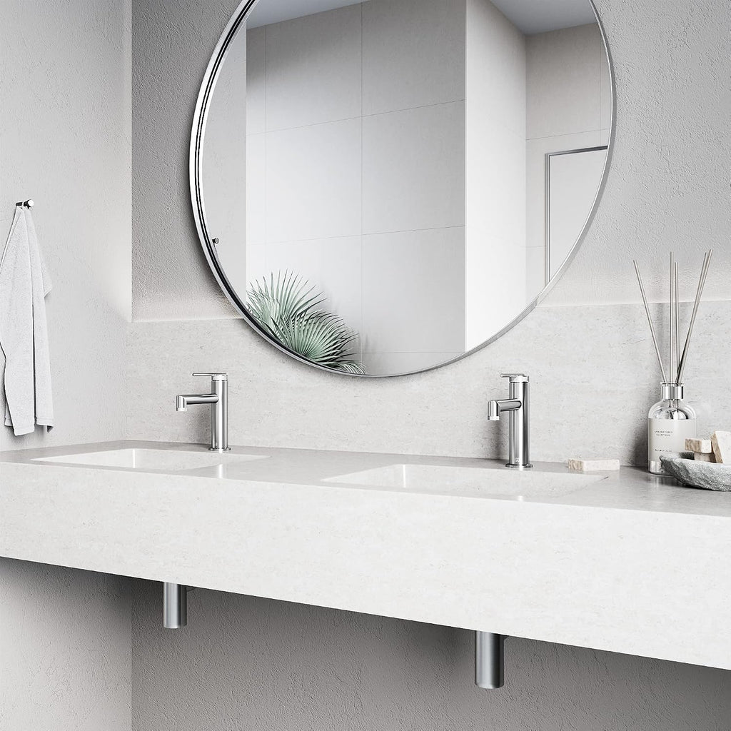 VIGO Sterling Single-Handle Single-Hole Mount Bathroom Sink Faucet, 7-Inch, Brushed Nickel, Modern Design, Solid Brass, 1.2 GPM WaterSense & Ceramic Disc Valve, Corrosion-Resistant