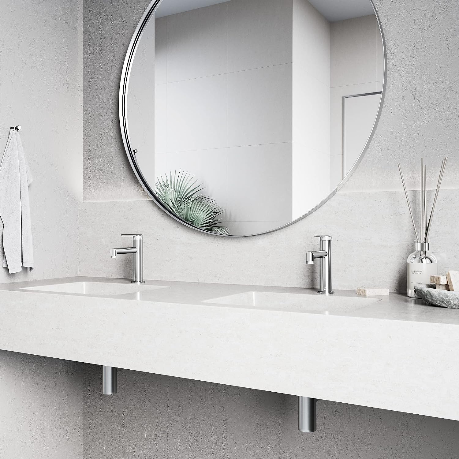 VIGO Sterling Single-Handle Single-Hole Mount Bathroom Sink Faucet, 7-Inch, Brushed Nickel, Modern Design, Solid Brass, 1.2 GPM WaterSense & Ceramic Disc Valve, Corrosion-Resistant