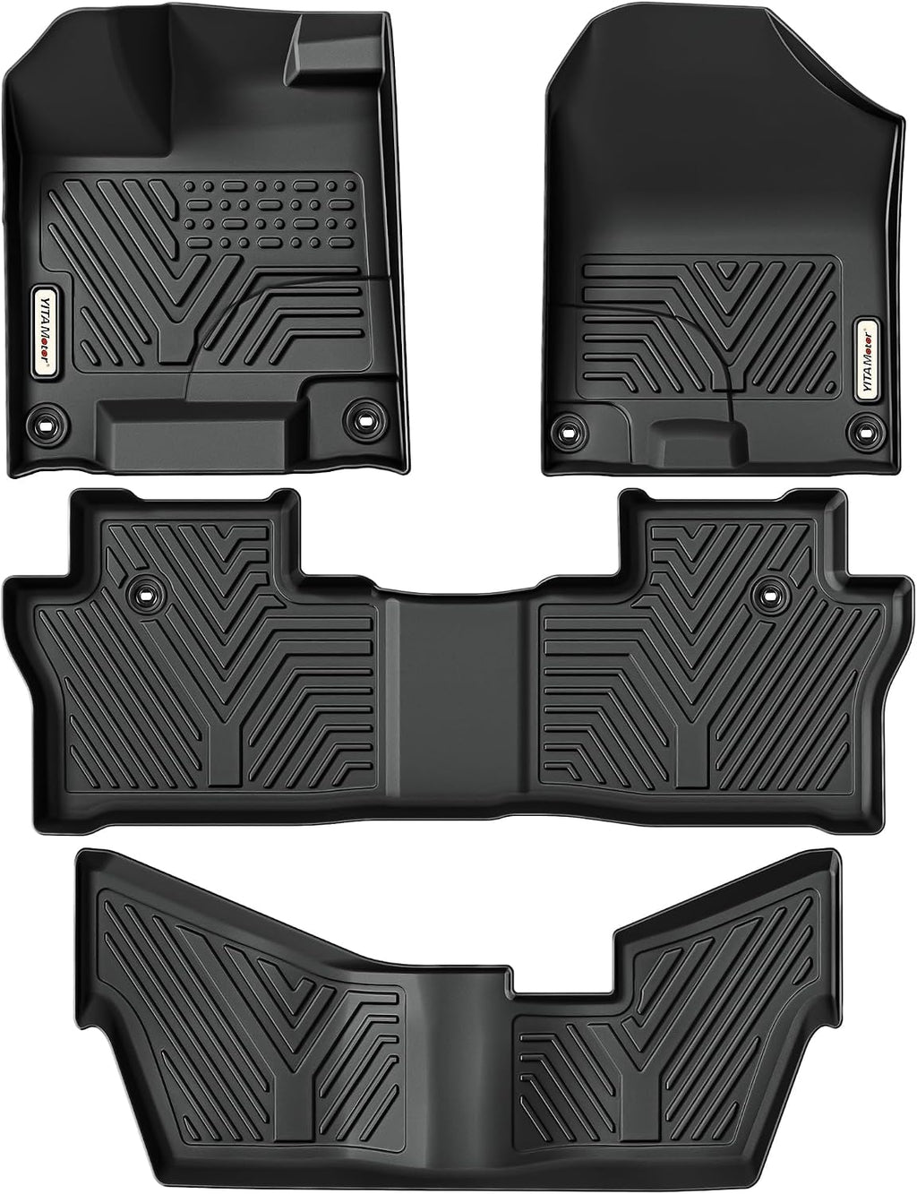 YITAMOTOR Floor Mats Fit for Honda Pilot 2022-2016,All-Weather Floor Liners Set Front 1st & 2nd 3rd Seat Floor Liner Set Black, 8 Passenger Model