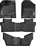 YITAMOTOR Floor Mats Fit for Honda Pilot 2022-2016,All-Weather Floor Liners Set Front 1st & 2nd 3rd Seat Floor Liner Set Black, 8 Passenger Model