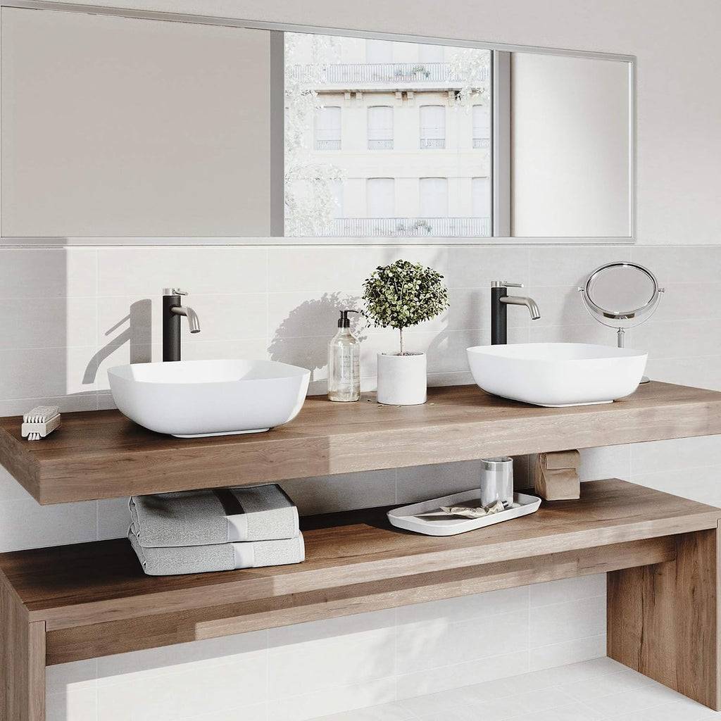VIGO Lexington Single-Handle Single-Hole Mount Vessel Bathroom Sink Faucet, 10-Inch, Brushed Nickel, Modern Design, Solid Brass, 1.2 GPM WaterSense & Ceramic Disc Valve, Corrosion-Resistant