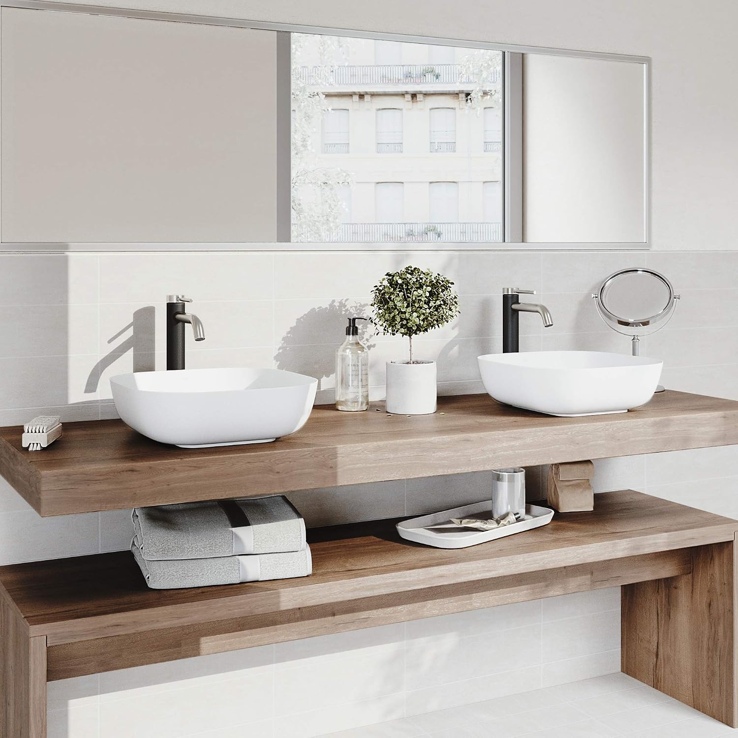 VIGO Lexington Single-Handle Single-Hole Mount Vessel Bathroom Sink Faucet, 10-Inch, Brushed Nickel, Modern Design, Solid Brass, 1.2 GPM WaterSense & Ceramic Disc Valve, Corrosion-Resistant