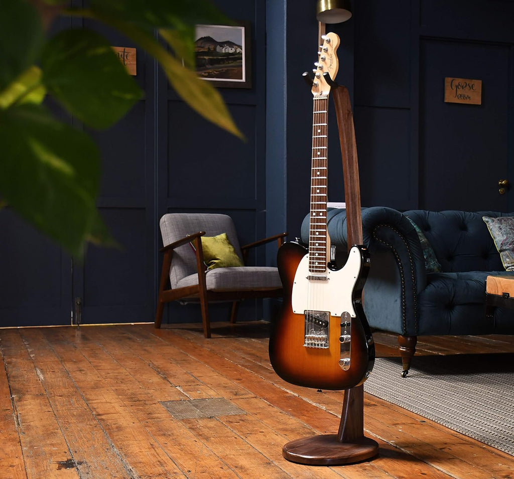 Ruach GS-1 Original Wooden Acoustic and Electric Guitar Stand – Handmade from Walnut