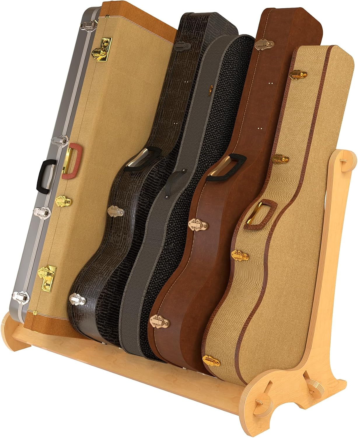 A&S Crafted Products Multi Guitar Case Rack for Acoustics & Electrics - The VersaRack | Home or Studio Storage | Made in U.S.A.