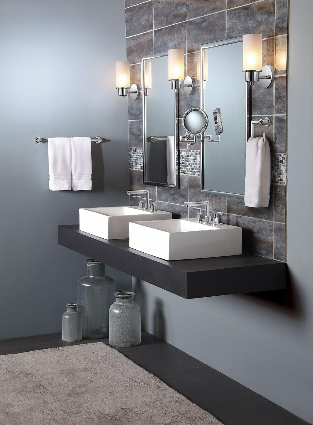 Moen TS43002BN Arris Two-Handle Modern 8 in. Widespread Bathroom Faucet Trim Kit, Valve Required, Brushed Nickel