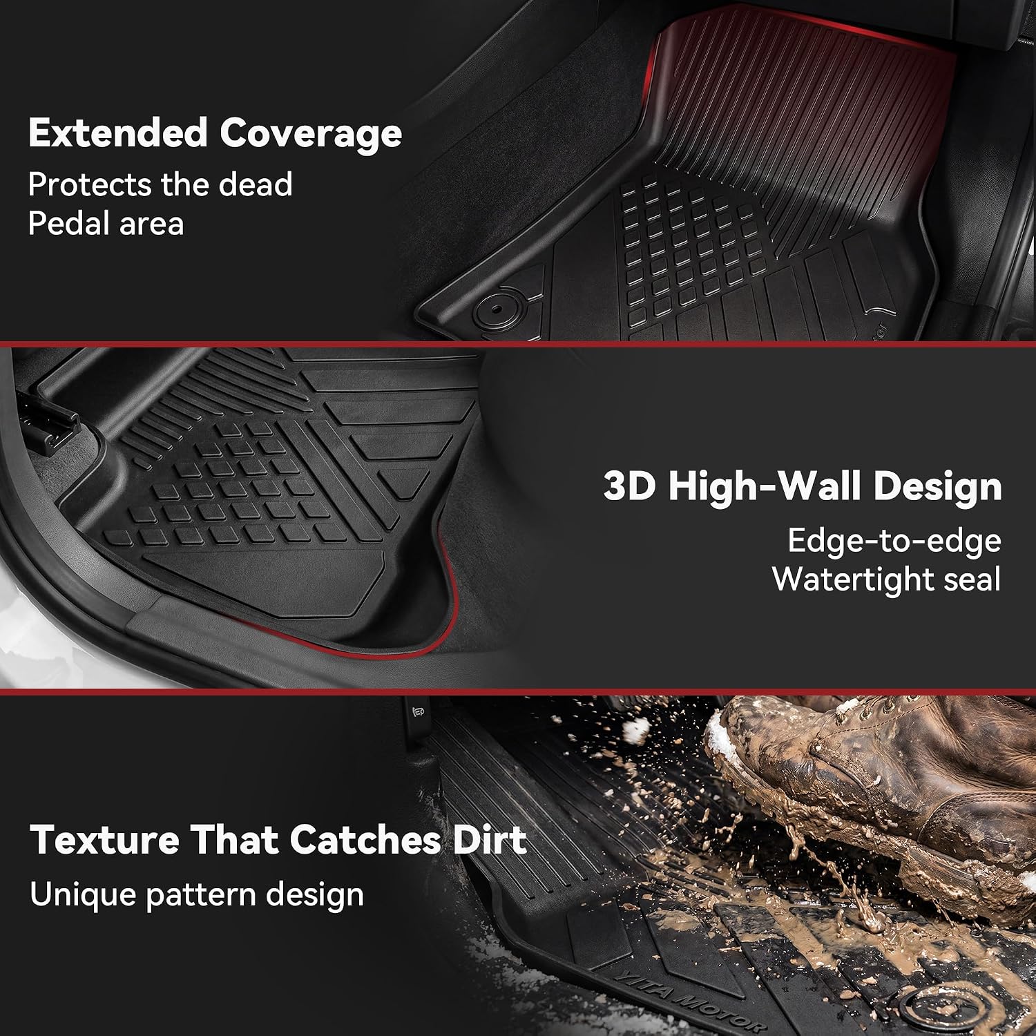 YITAMOTOR Floor Mats & Cargo Liner for 2025 2026 BMW X3 G45 (30 xDrive / M50 xDrive), All Weather TPE Floor Liner Custom Fit for BMW X3 Accessories, 1st, 2nd Row and Cargo Liners, Black