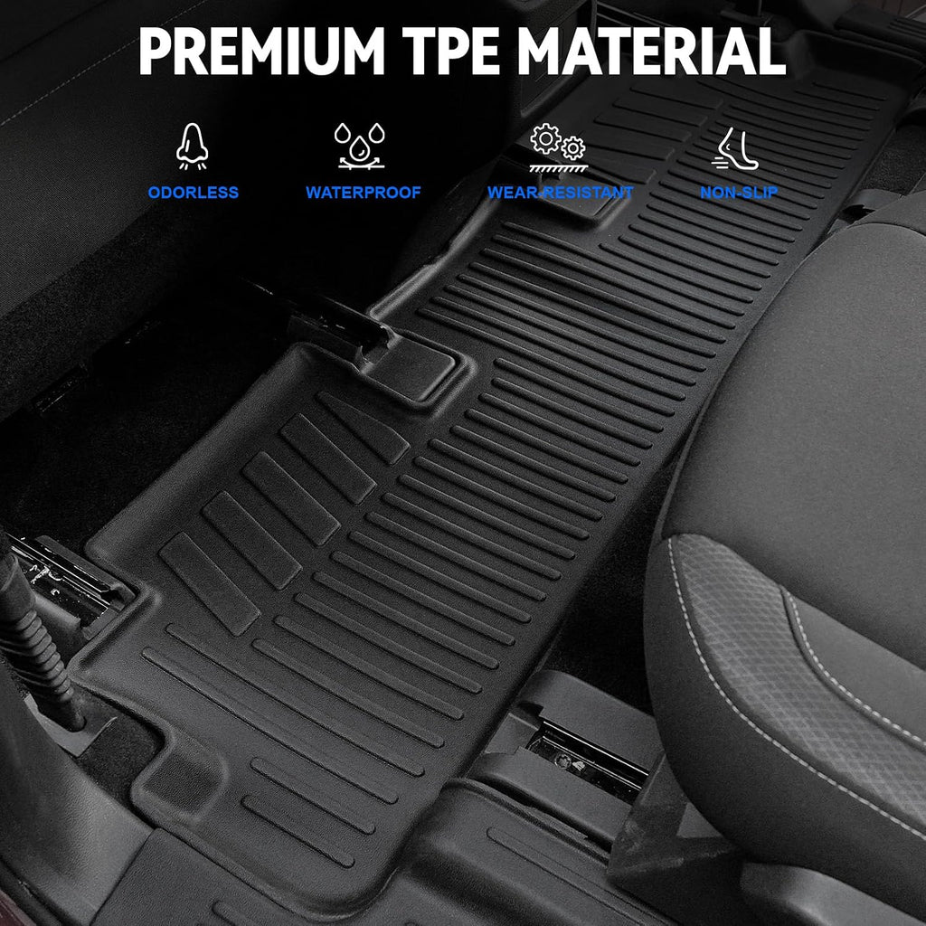 Floor Mats for Nissan Pathfinder 2022-2025 2026, All Weather Floor Mats Trunk Cargo Liner with Backrest Protectors and Door Sill Guards Accessories, Full Coverage Set (Fit 7/8 Seats)