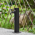 304 Stainless Steel Cylindrical Vertical Garden Water Column with 7.5m ﻿Spray Gun and Stainless Steel Inner Tube，Outdoor Faucet Water Dispenser Hydrant(Black-5,50cm/19in)