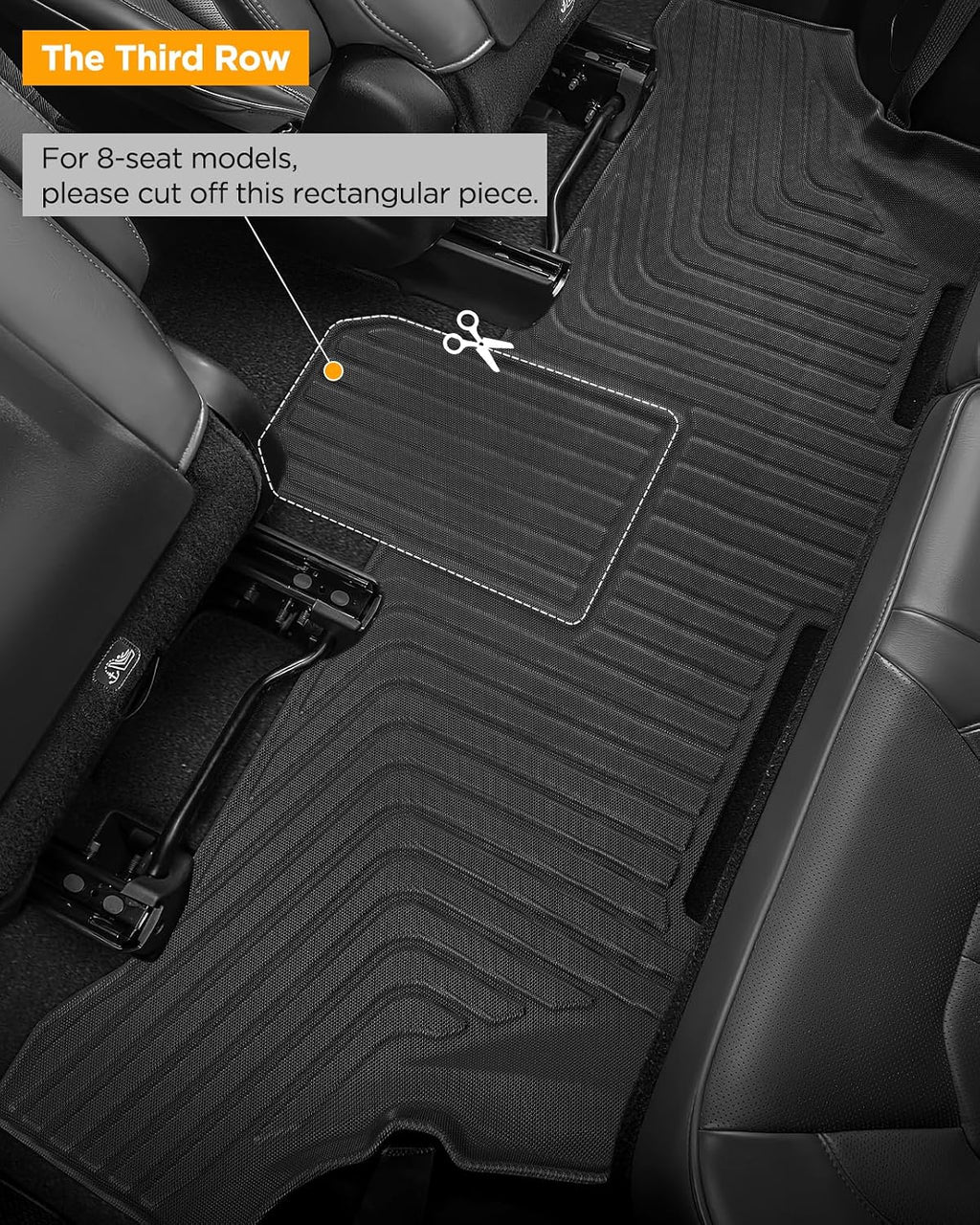 for Chrysler Pacifica 2017-2025 2026 7/8 Passenger (No Hybrid) Floor Mats Cargo Liner Carpet All Weather TPE Mat for Voyager 2020-2026, for Pacifica/Voyager 2018 2019 2021 2022 2023 2024 Accessories