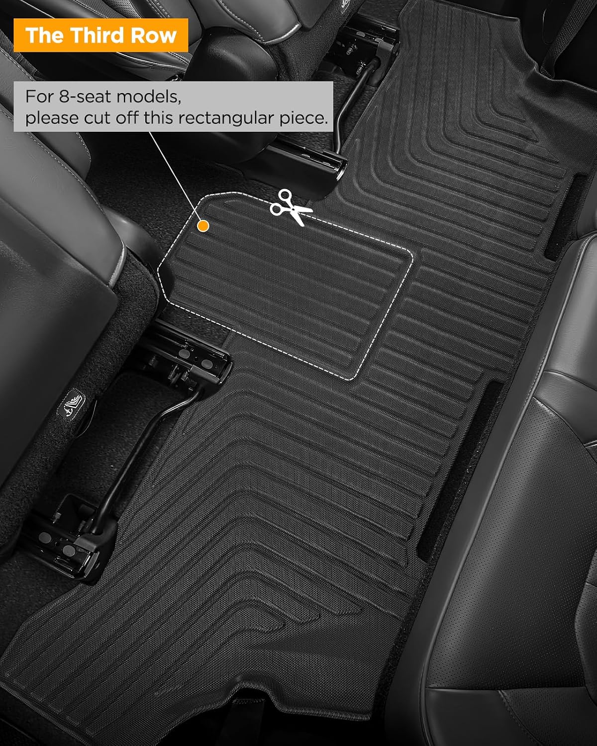 for Chrysler Pacifica 2017-2025 2026 7/8 Passenger (No Hybrid) Floor Mats Cargo Liner Carpet All Weather TPE Mat for Voyager 2020-2026, for Pacifica/Voyager 2018 2019 2021 2022 2023 2024 Accessories