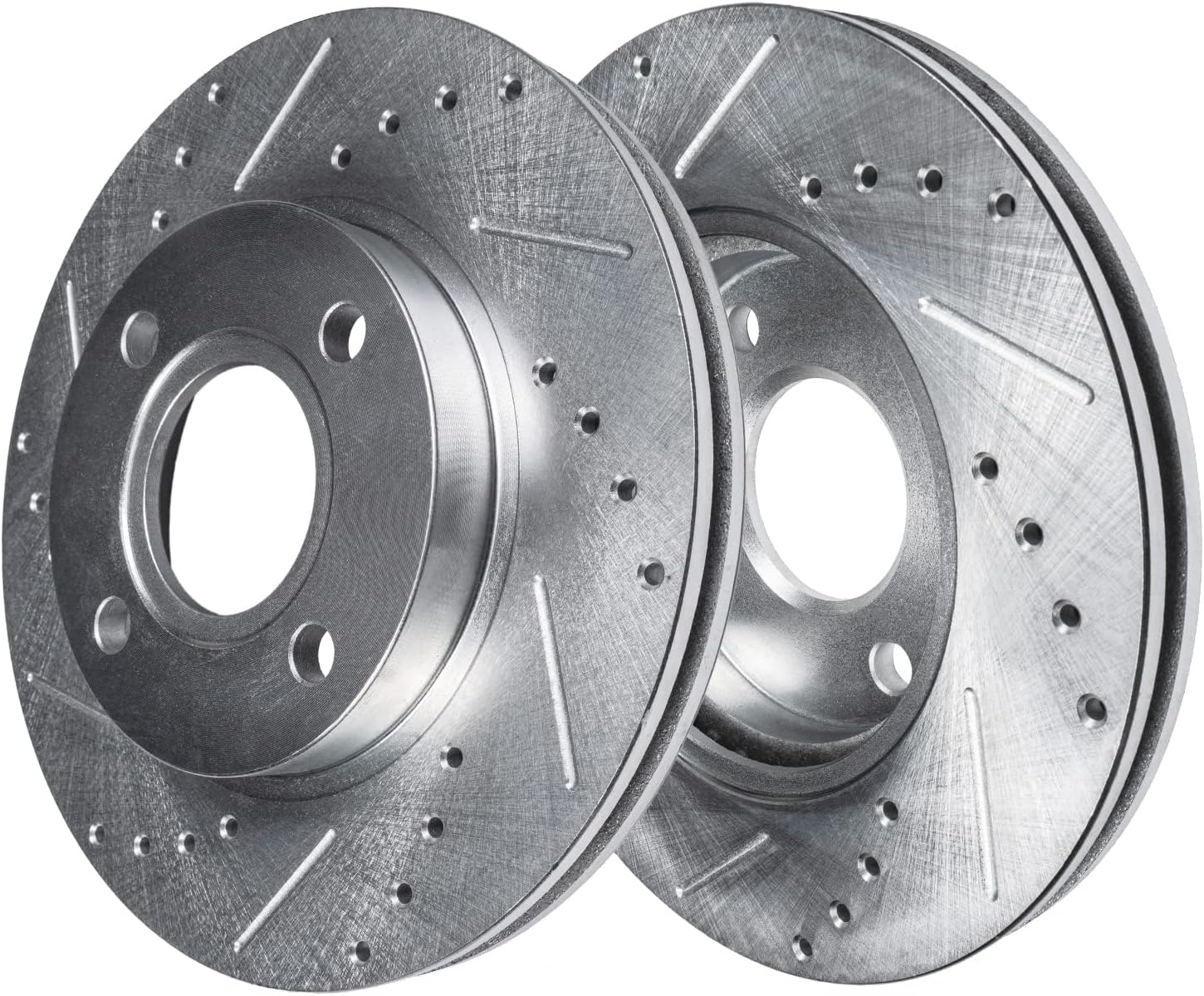Detroit Axle - Brake Kit for Fiat 124 Spider Mazda MX-5 Miata Drilled and Slotted Disc Brake Rotors Ceramic Brakes Pads 2017 2018 2019 Replacement : 11.02' inch Front and Rear Rotors