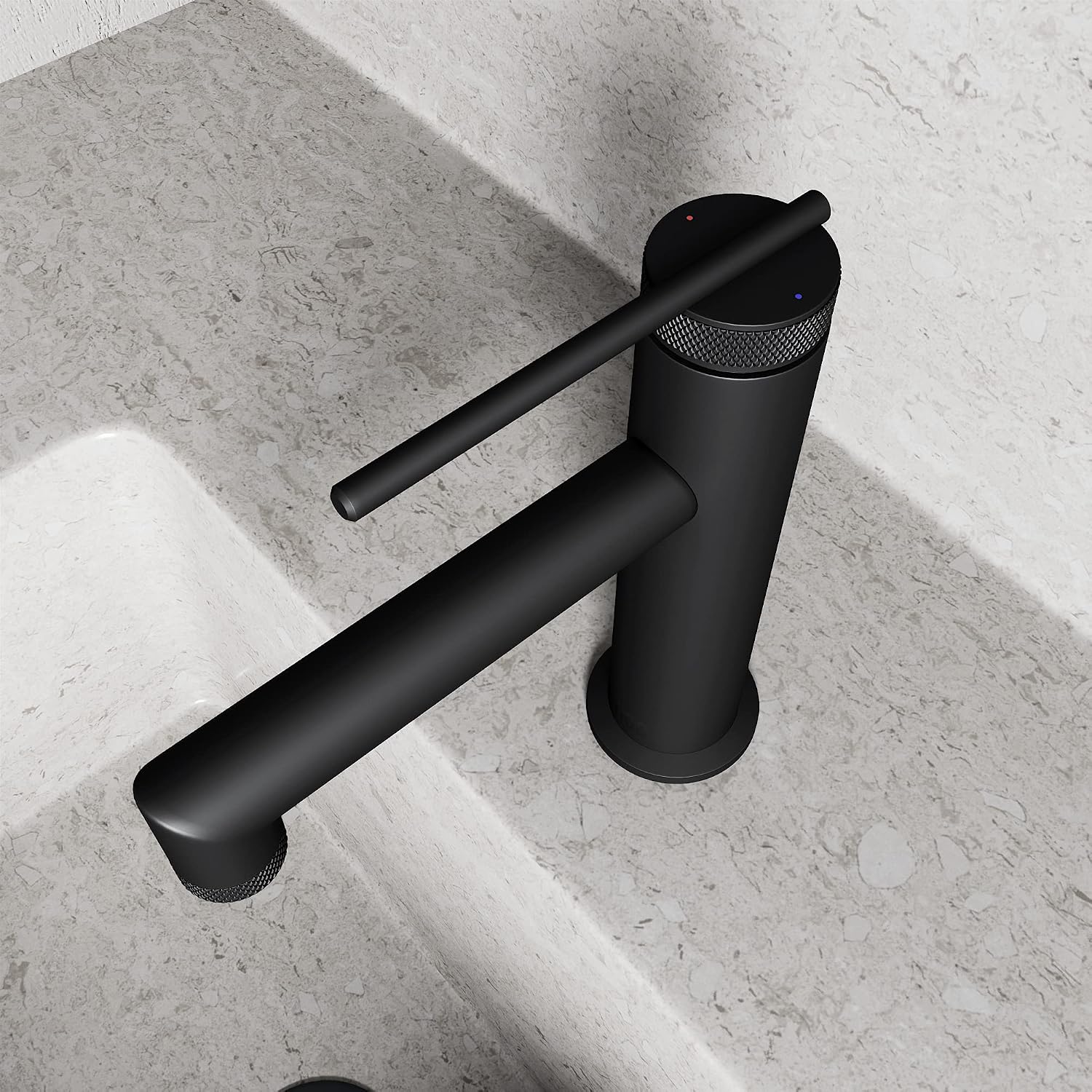 VIGO Sterling Single-Handle Single-Hole Mount Bathroom Sink Faucet, 7-Inch, Matte Black, Modern Design, Solid Brass, 1.2 GPM WaterSense & Ceramic Disc Valve, Corrosion-Resistant