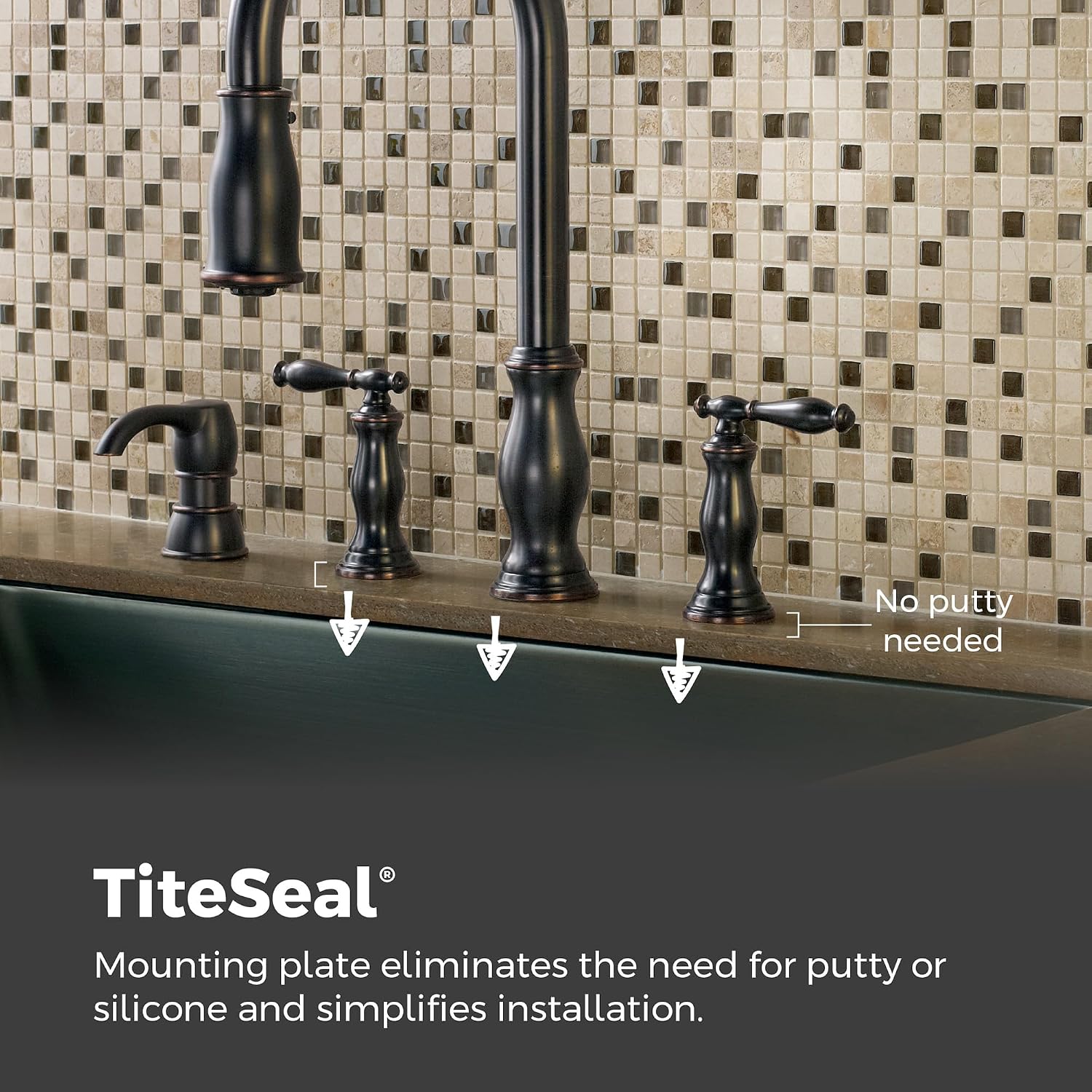 Pfister Hanover Kitchen Sink Faucet with Pull Down Sprayer and Soap Dispenser, 2-Handle High Arc Design, 4-Hole Installation, Tuscan Bronze Finish for Kitchen Sink F5314HNY