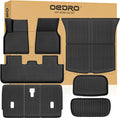 OEDRO Floor Mats for 2025 2026 Tesla New Model Y Juniper, All Weather TPE Car Floor Liners with Front Rear Cargo Liner and Seatback Cover Protector Accessories, 1st and 2nd Row with Backrest Mats