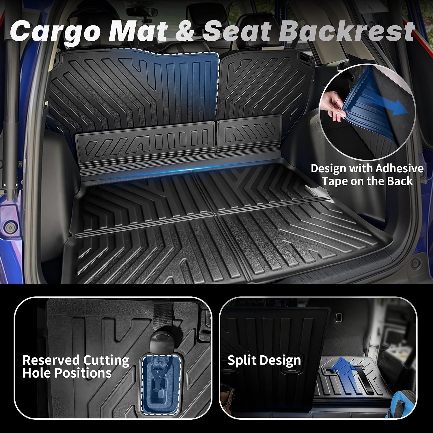OEDRO Floor Mats Cargo Liner Set Fit for Honda CRV 2023 2024 2025 2026 All Models (Gasoline & Hybrid), Custom Fit All Weather Floor Liners & Trunk Mat TPE Rubber Liners CRV Accessories