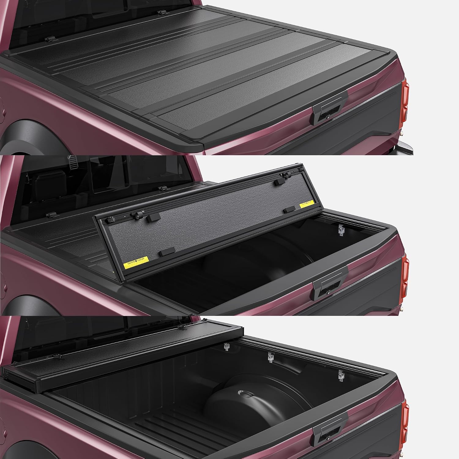 OEDRO Low-Profile Hard Quad-Fold Tonneau Cover Compatible with Chevy Silverado/GMC Sierra 2500HD 3500HD 2020-2026 6.9ft Bed w/o Multi-Flex Tailgate, One-Handed Quick Release, Drainage Design