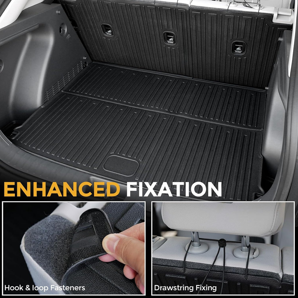 Floor Mats for Hyundai Kona Gas 2024-2026, All Weather Floor Mats Trunk Cargo Liner with Backrest Protectors and Door Sill Guards Accessories, Full Coverage Set