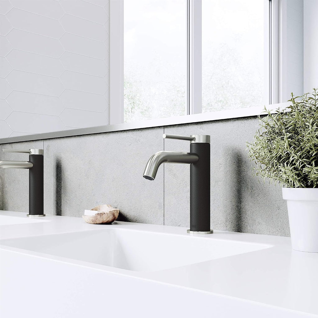 VIGO Madison Single-Handle Single-Hole Mount Bathroom Sink Faucet, 8-Inch, Brushed Nickel, Modern Design, Solid Brass, 1.2 GPM WaterSense & Ceramic Disc Valve, Corrosion-Resistant