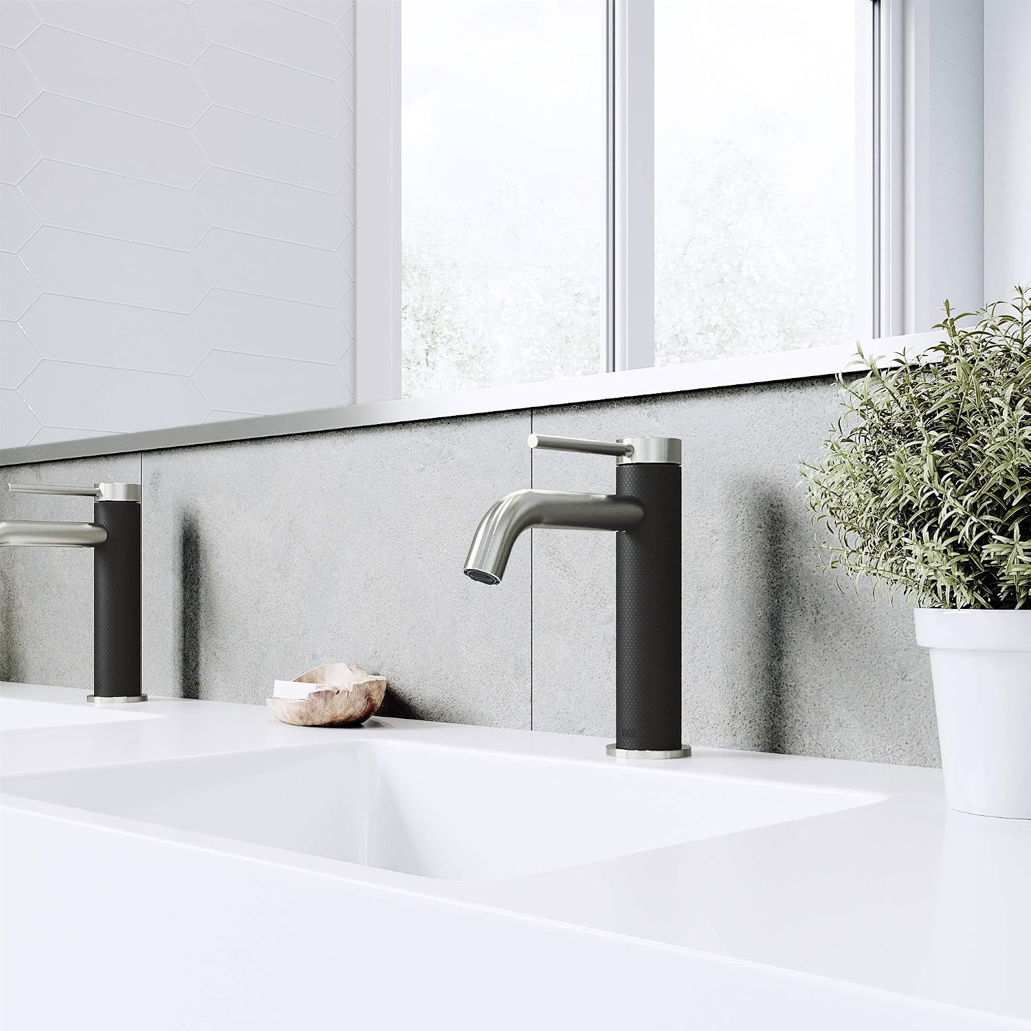 VIGO Madison Single-Handle Single-Hole Mount Bathroom Sink Faucet, 8-Inch, Brushed Nickel, Modern Design, Solid Brass, 1.2 GPM WaterSense & Ceramic Disc Valve, Corrosion-Resistant
