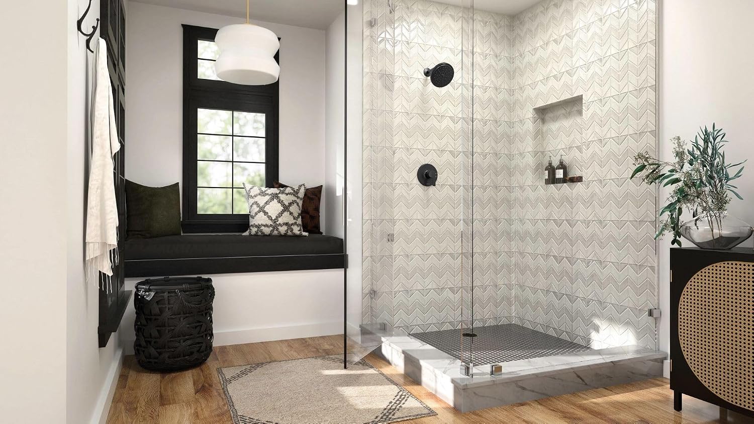 Moen UTS2202EPBL Doux Collection M-CORE 2-Series 1-Handle Shower Trim Kit, Valve Required, Matte Black