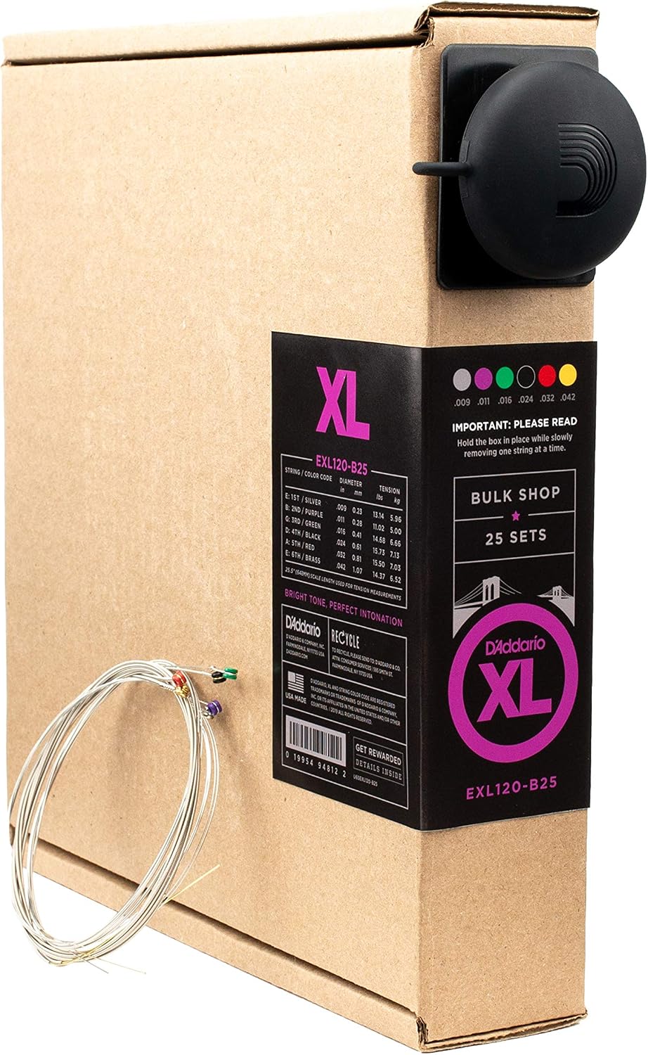D'Addario Electric Guitar Strings, XL Nickel, EXL120-B25, Super Light Gauge 09-42, 6-String Set, Pack of 25