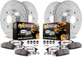 PowerStop Front & Rear Brake Kit For Ford F-150 2015-17 - Truck & Tow Carbon Fiber Ceramic Brake Pads + Drilled & Slotted Rotors Upgrade, K6803-36