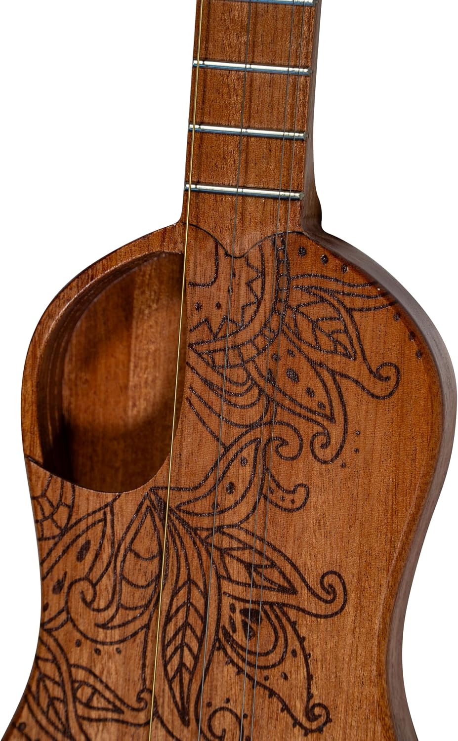 Boondocker D2 Sapele Dulcimer Acoustic 4-String w/Henna Top