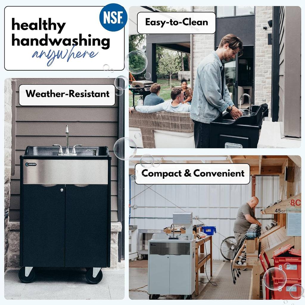 Ozark River Portable Sinks Titan PRO1 White Outdoor/Indoor Self-Contained Portable Hot Water Hand Washing Sink NSF Certified