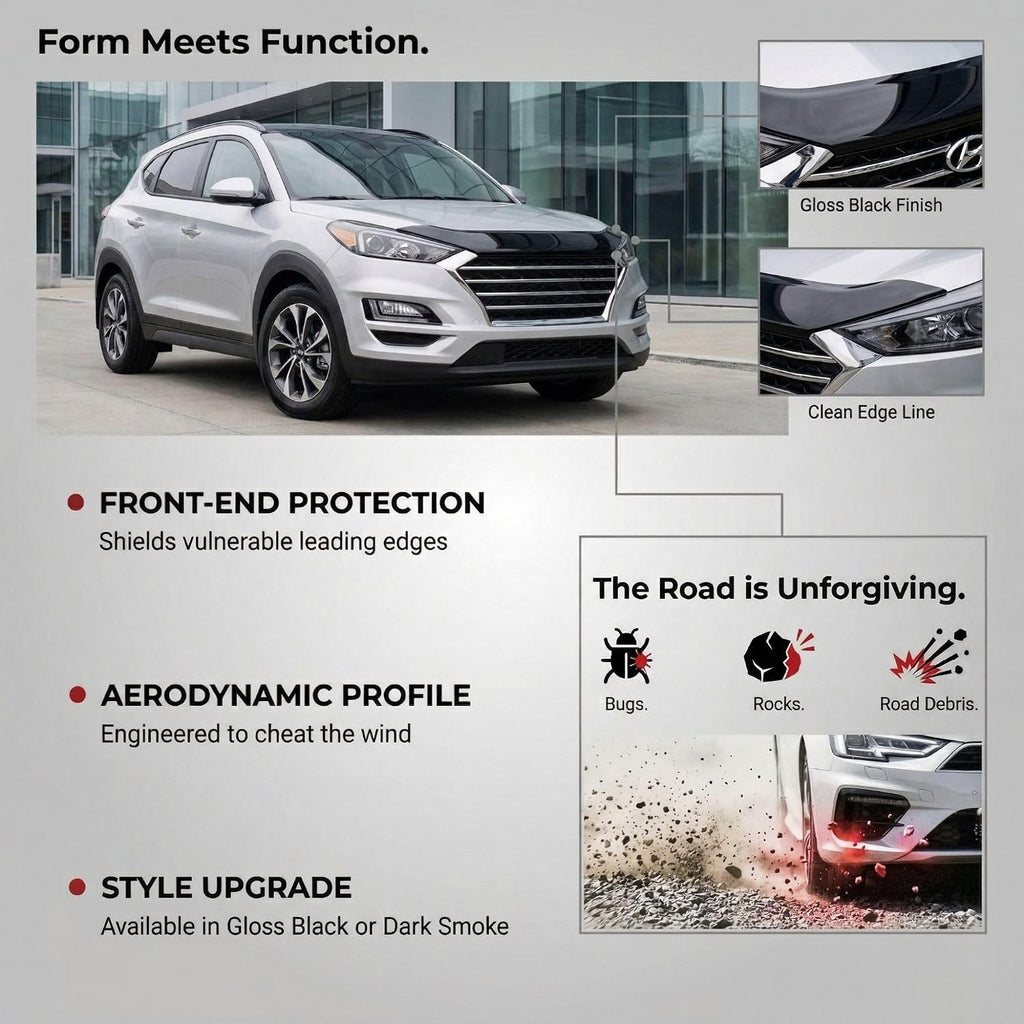 Hood Deflector Guard fits Honda CR-V 2012-2017, Bugflector Bug & Bonnet Shields, Black ABS Hood Protector, Protects from Particles & Bug, All Weather Durable Car Exterior Accessories