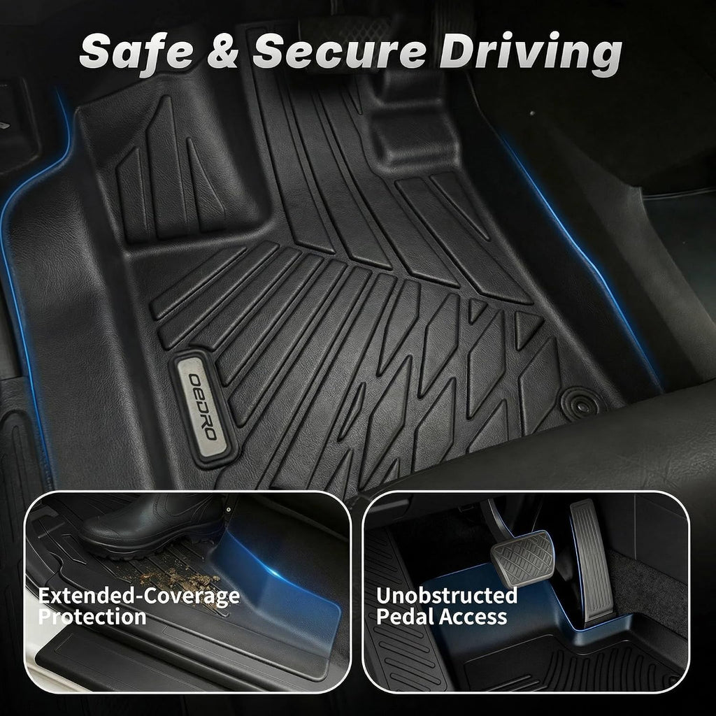 OEDRO Floor Mats Set Fit for 2017-2022 Honda CR-V (NOT for Hybrid), TPE All-Weather Custom Fit for Front, Rear & Cargo Mat in Upper(Highest) Position, Honda CRV Mats Accessories, Black