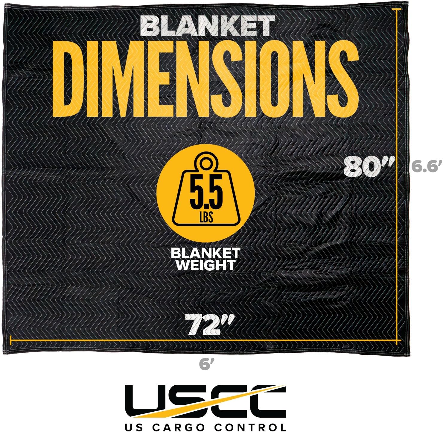 US Cargo Control Moving Blankets 72'x80' 24-Pack, (65 lbs/doz weight), Heavy Duty Packing Blankets for Moving Furniture, Shipping, and Storage, Black Quilted Furniture Pads, MBDELUXE Econo Deluxe