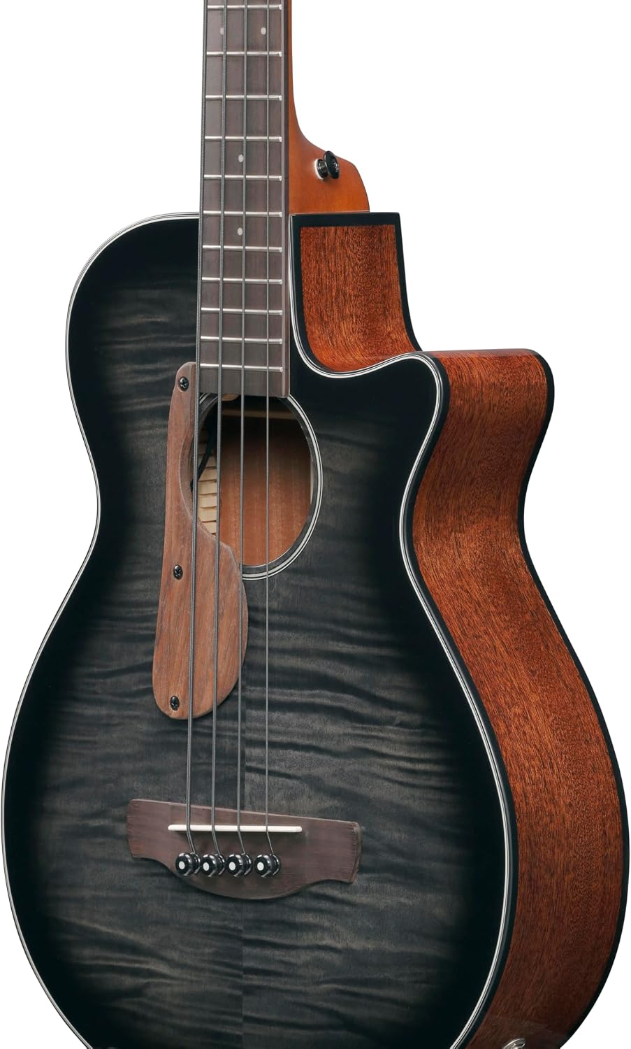 Ibanez AEGB25E Acoustic-electric Bass Guitar - Transparent Black Burst High Gloss