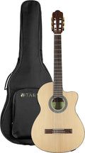 TARIO 39 Inch Electric cutaway Classical Guitar Full Size Acoustic Guitar Thin body Spruce top Mahogany back and sides Okoume neck laurel fingerboard