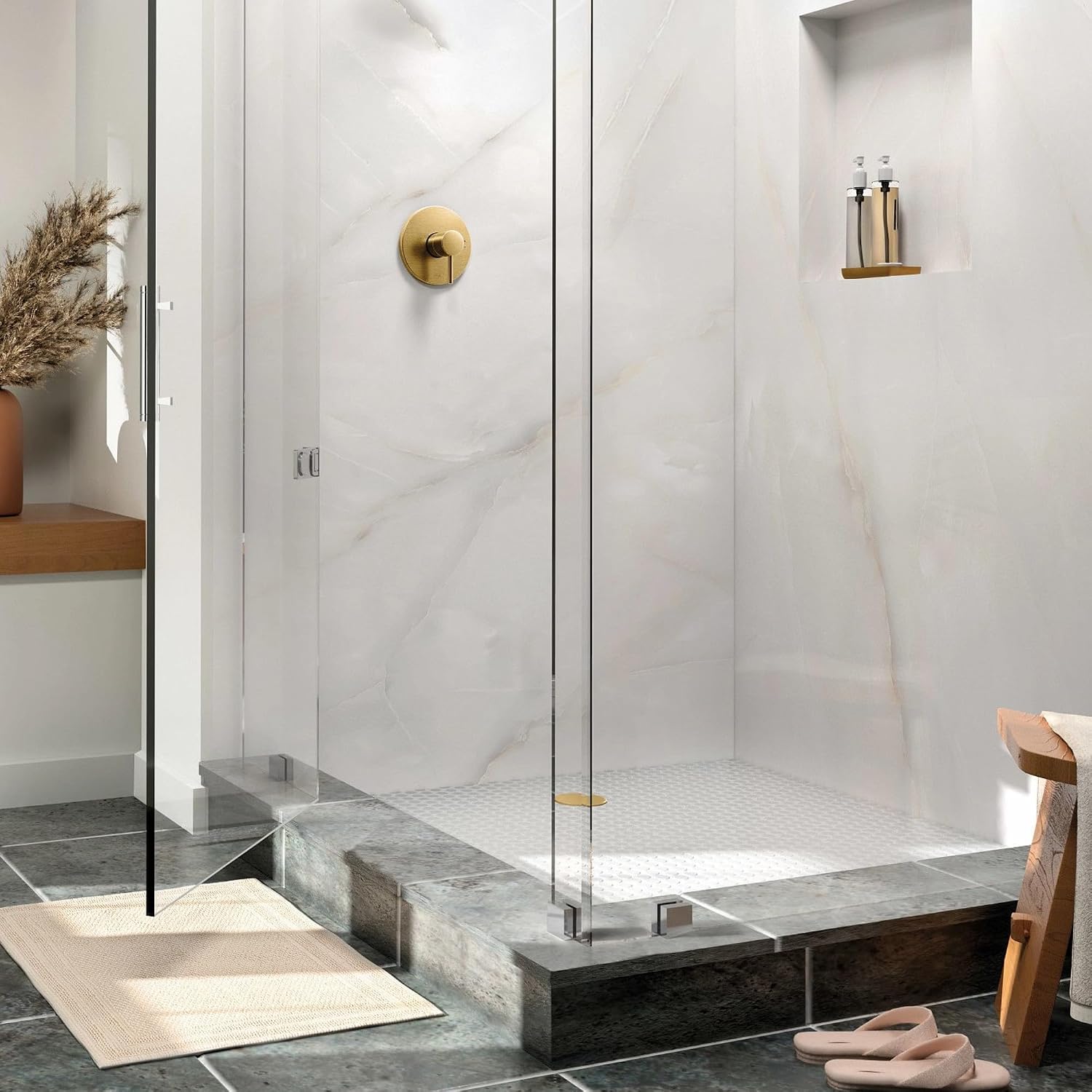 Moen UT2192EPBG Align M-CORE 2-Series 1-Handle Shower Trim Kit, Valve Required, Brushed Gold
