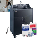 Ozark River Portable Sinks Premier Black & Clean Start Kit Bundle, Black Laminate-ABS, Portable Sink with Hot Water, Self-Contained Sink, Portable Hand Washing Station, 110V